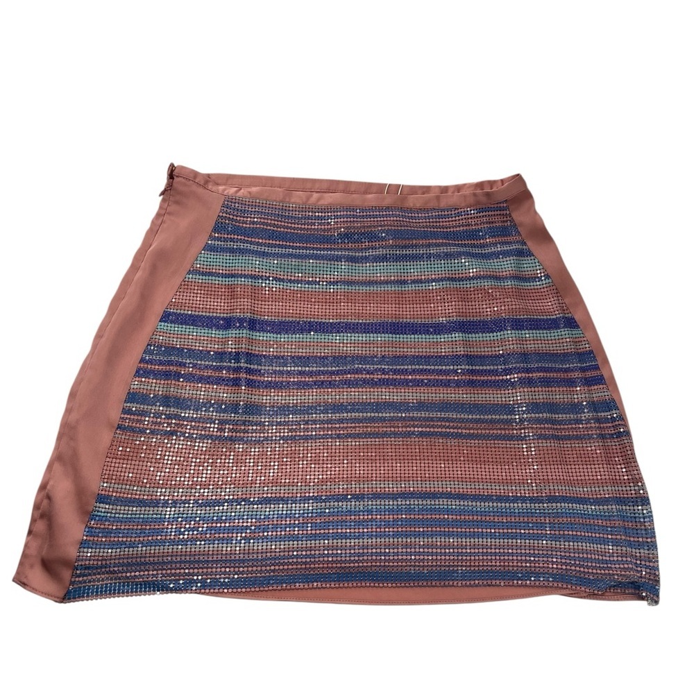 NWT Ramy Brook Exclusive Kate Pink & Blue Striped Skirt 4 - Picture 7 of 10